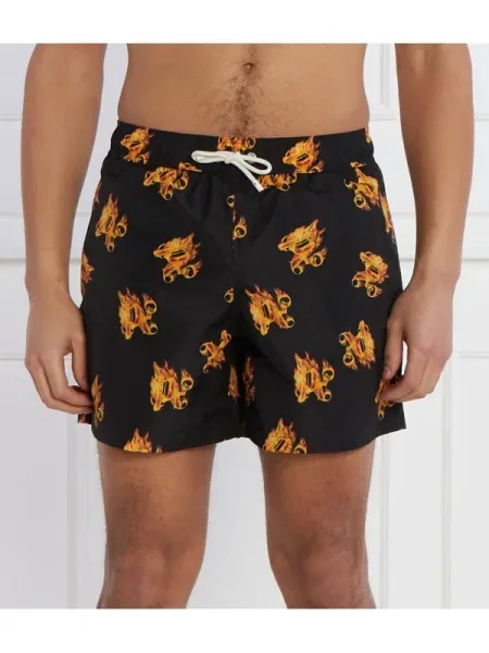 Slip de baie Palm Angels cu imagine negru