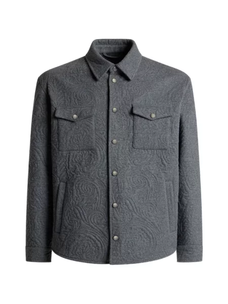 Cămașă Etro cu broderie cu model paisley gri