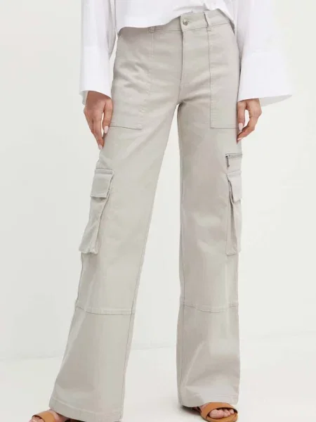 MAX&Co. spodnie proste high waist szary