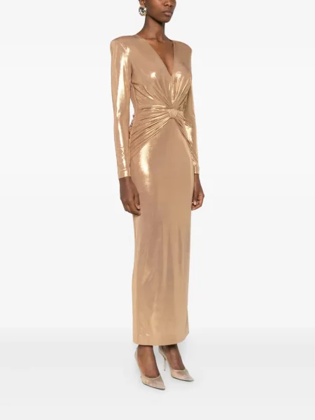 Rochie maxi Cristallini de costum auriu
