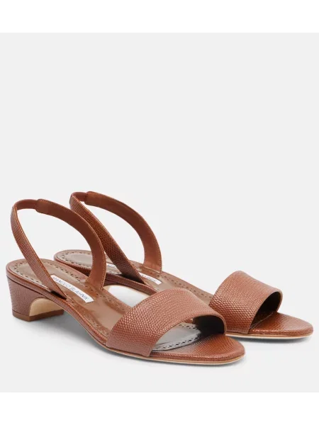 Sandále Manolo Blahnik hnedá