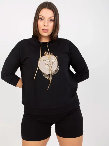 Bluză Fashionhunters cu imagine negru