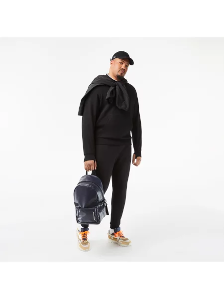 Lacoste Bluza Z Okrągłym Dekoltem I Kieszenią Kangurkową Z Mieszanki Bawełny czarna
