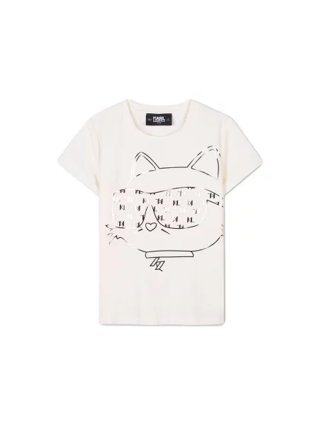Karl Lagerfeld Kids Marškinėliai D Écru Regular Fit