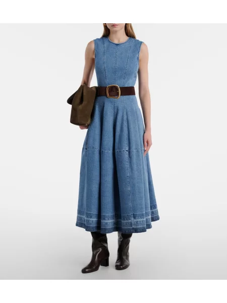 Rochie din denim Simkhai de costum albastru