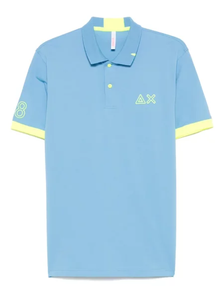 Tricou polo Sun68 cu broderie albastru