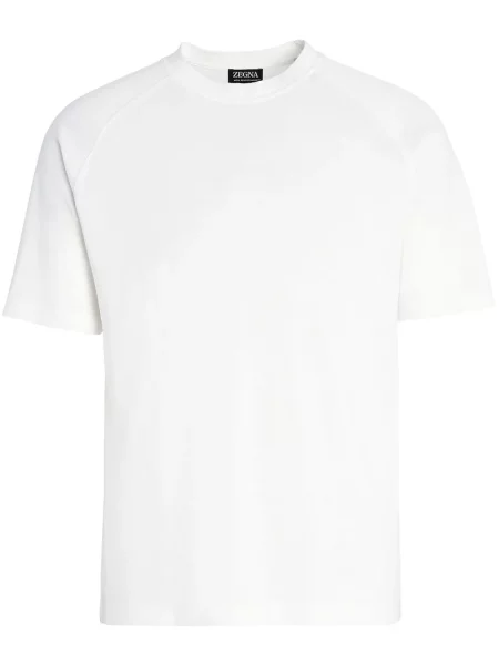 Tricou Zegna tricotate scurt alb
