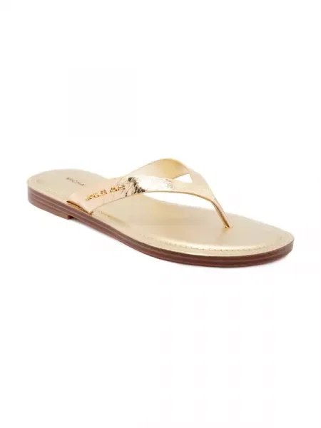 Șlapi Michael Kors din piele auriu