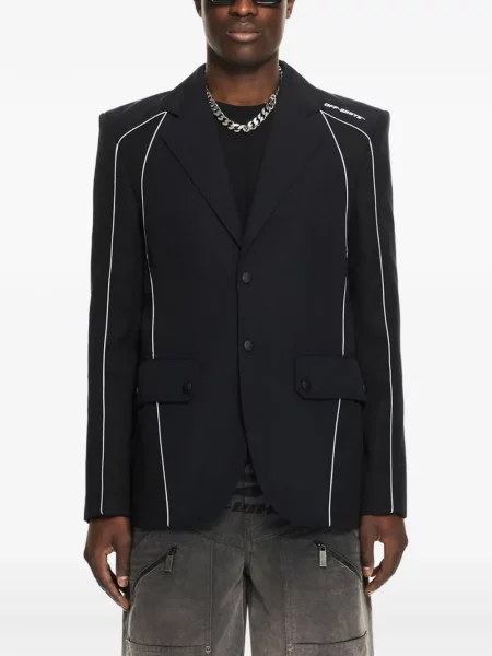 Sacou Off-white cu autograf alb