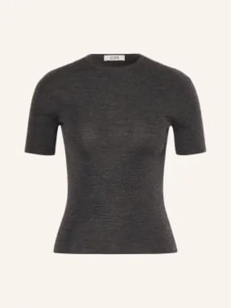 Cos Pletené Tričko Z Merino Vlny tmavě šedá