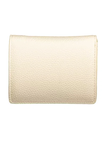 Lniany portfel Valentino Bags beżowy