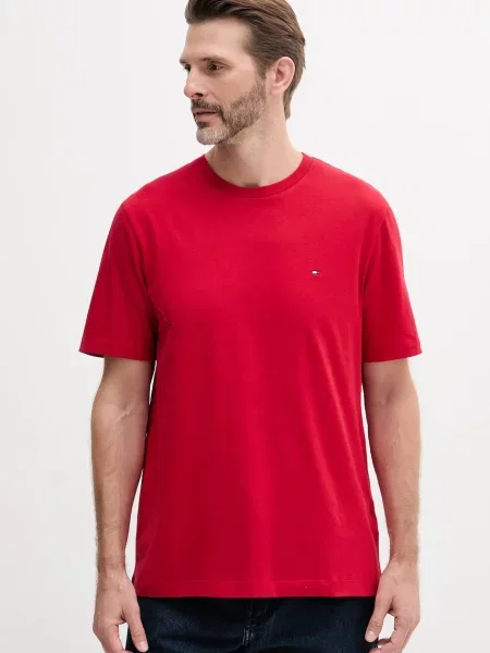 Tommy Hilfiger t-shirt gładki czerwony