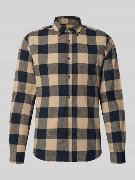 Koszula casualowa o kroju slim fit ze wzorem w kratkę Only & Sons beżowa
