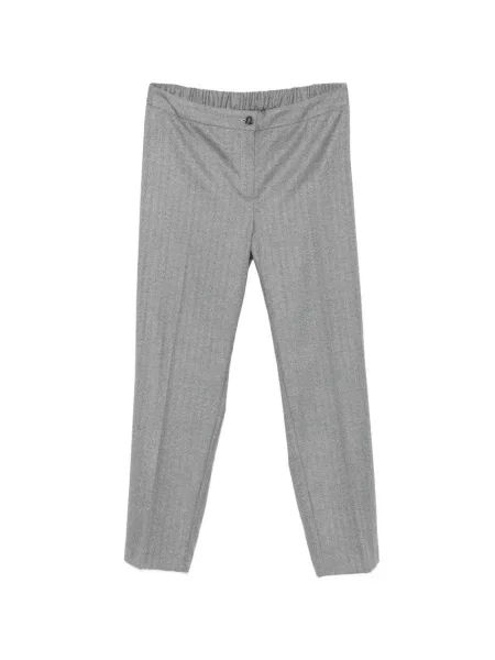 Pantaloni Marina Rinaldi cu model herringbone gri