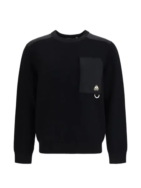 Pulover Moose Knuckles cu autograf negru