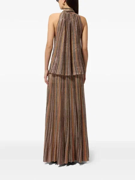 Prugasti top Missoni veze smeđa