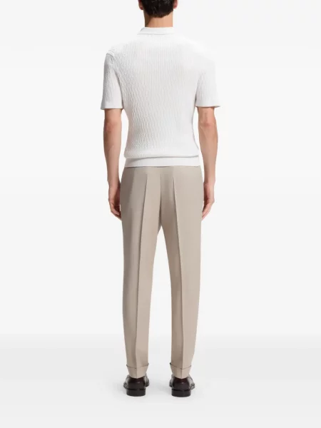 Tricou polo Boss tricotate alb