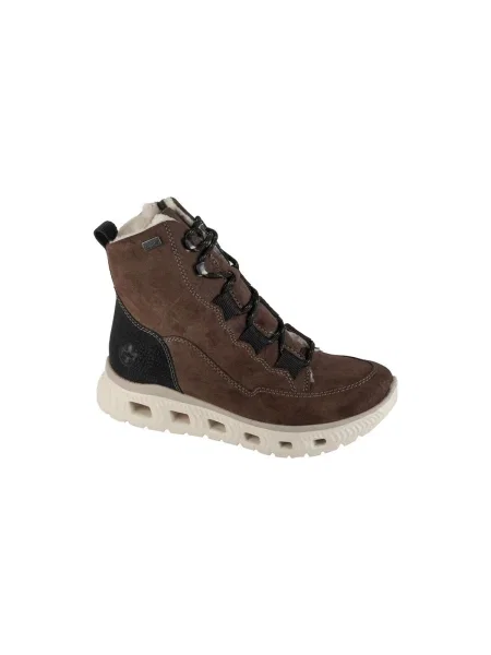 Sneakerși Rieker cu șireturi maro
