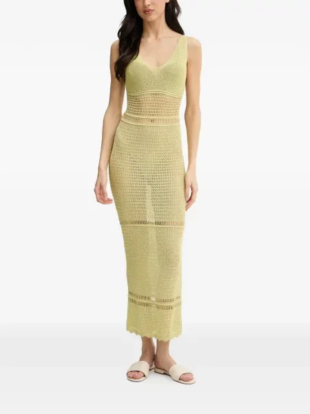 Rochie maxi Guess tricotate ajurata verde