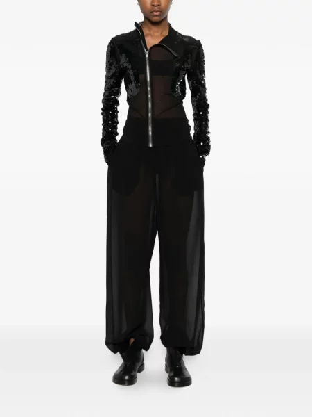 Mrežasta jakna Rick Owens sa šljokicama crna
