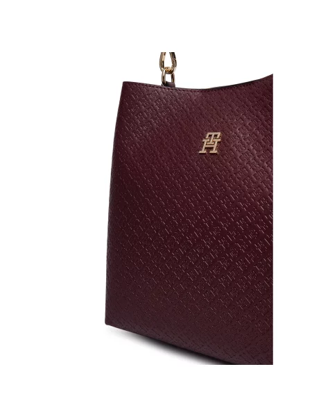 Ročna torba Tommy Hilfiger Th Icon Shoulder Bag Mono Bordo rdeča