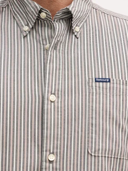 Сорочка Barbour Longfield regular комір button-down сірий