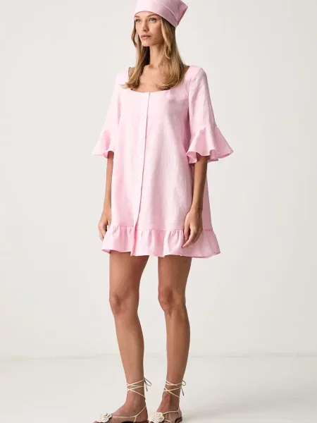 The Sleeper rochie de vară din in roz
