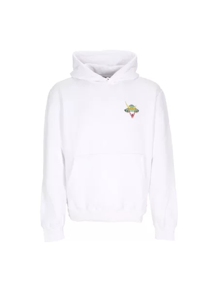 Bluza z kapturem Dolly Noire z kapturem w tygrysie prążki biała