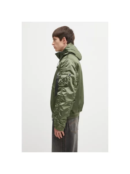 Kurtka bomber Alpha Industries z kapturem zielony
