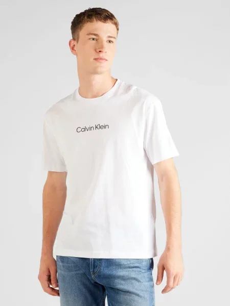 Тениска Calvin Klein с принт бяло
