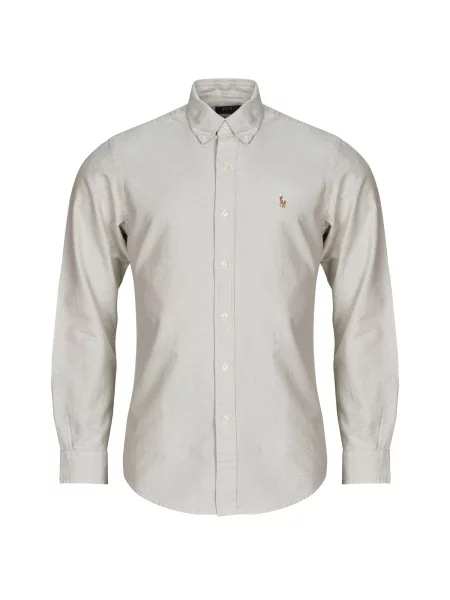 Srajca Polo Ralph Lauren z dolgimi rokavi keper bež