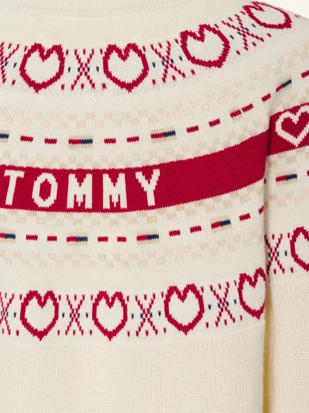 Tommy Hilfiger Sweter weiss beżowy