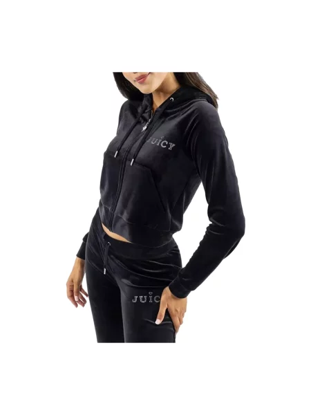 Bluza z kapturem Juicy Couture z kapturem z logo czarna