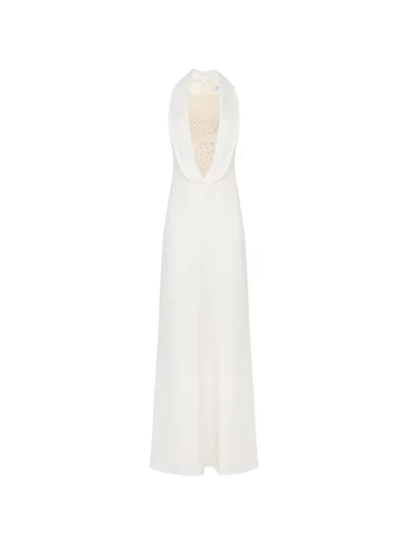 Rochie maxi Elisabetta Franchi drapată alb