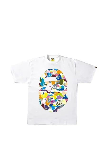 Maskáčové tričko A Bathing Ape® s potiskem bílé