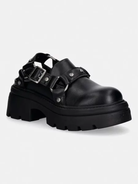 Buffalo sandale cu degetele acoperite pentru femei Vega Clog Buckle negru
