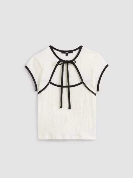 Топ Vans Kari Tie Neck Top бавовна/поліестер білий