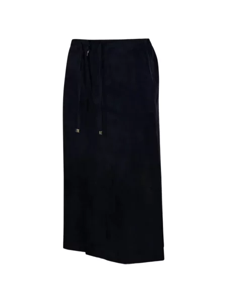 Fustă midi 's Max Mara din piele de căprioară cu cordon albastru