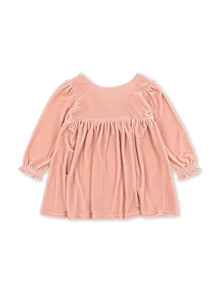 Konges Sløjd rochie din velur GIA BOW DRESS GRS roz