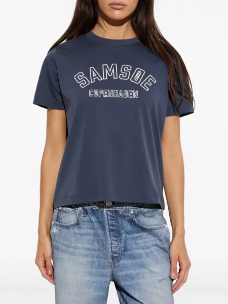 Tricou Samsøe Samsøe cu imagine albastru