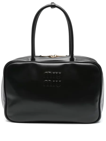 Geanta de piele Miu Miu din piele negru