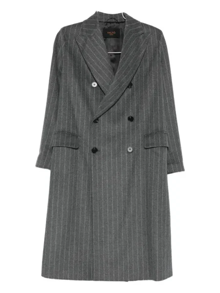Płaszcz Palto w paski dwurzędowy szary