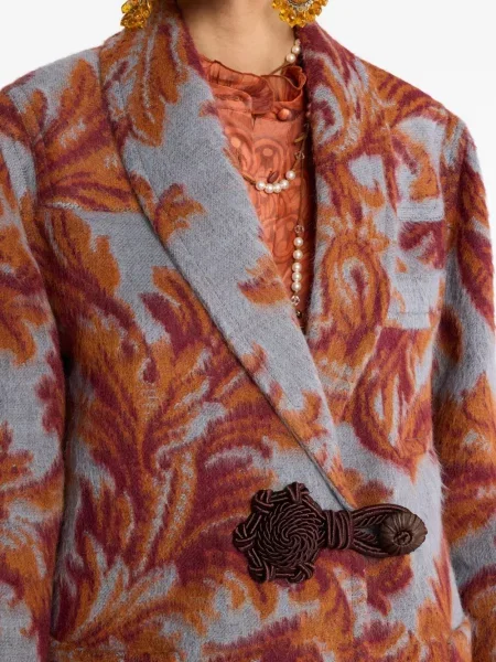 Palton Etro din jacard albastru