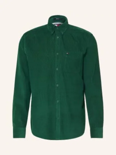 Tommy Jeans Koszula Z Sztruksu O Kroju Comfort Fit gruen zielona