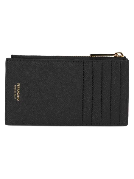Portfel Salvatore Ferragamo skórzany z logo czarny