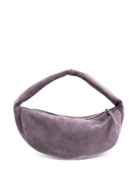 Geantă By Far din piele de căprioară violet