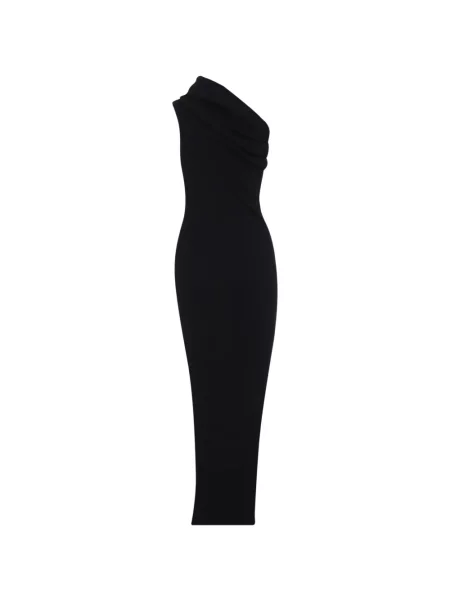 Šaty Rick Owens na jedno rameno černé