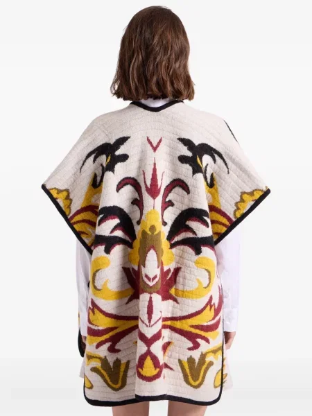 Palton La Doublej cu model floral alb