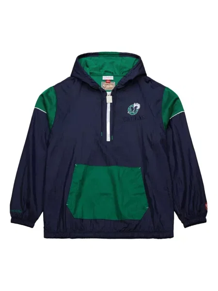 Geacă Mitchell & Ness de jumătate de fermoar albastru