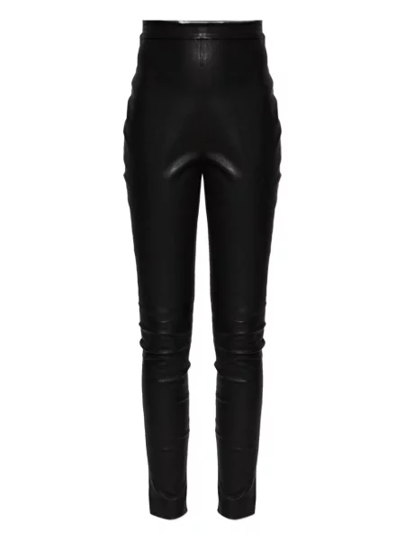 Pantaloni Balmain din piele negru